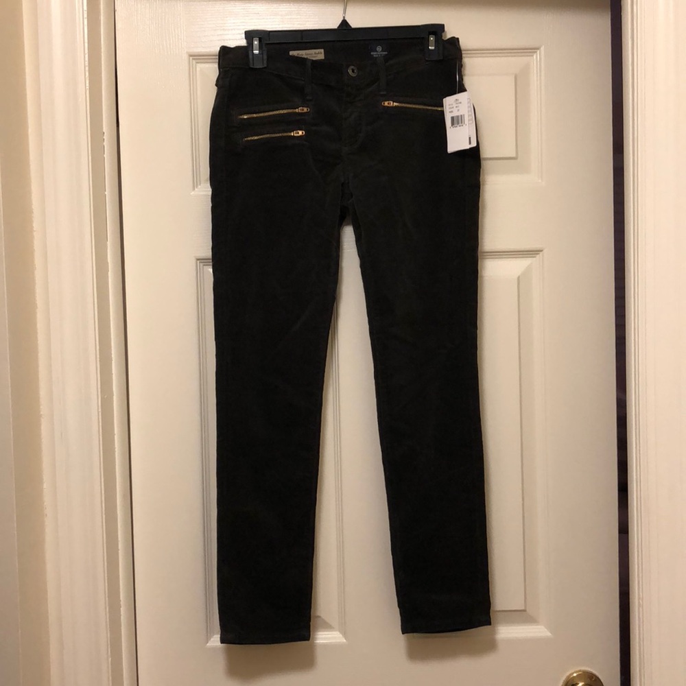 AG the Moto Stevie Ankle Cords- Color Moss